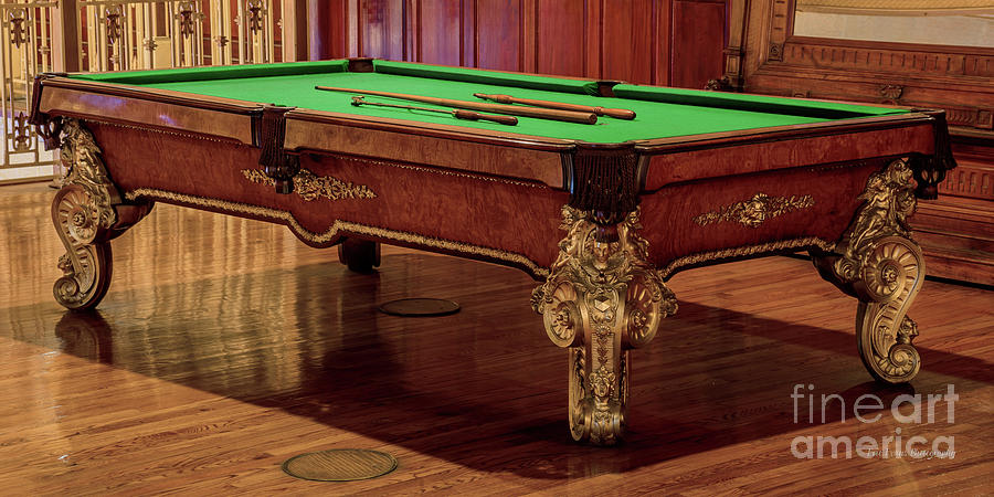 Antique Hand Carved Pool Table Angle at The Main Street Station  Photograph by Aloha Art