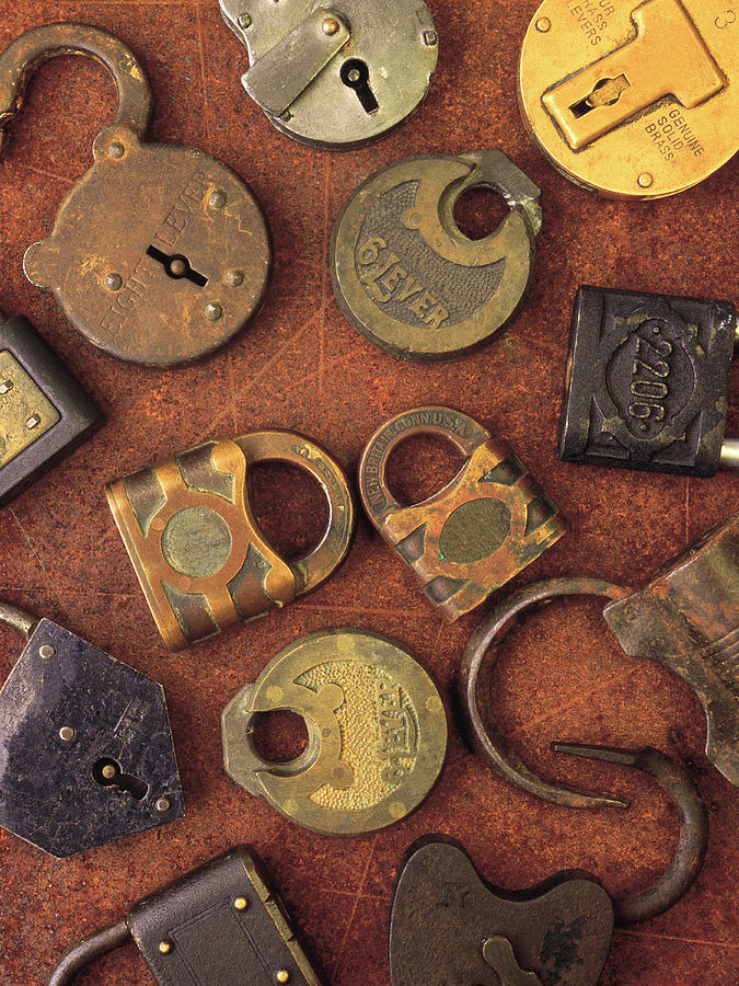 Antique Lock Collage Photograph by Vision Studio