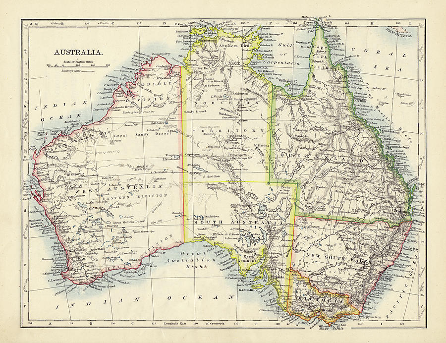 Antique Map Of Australia Photograph by Nicholas Free