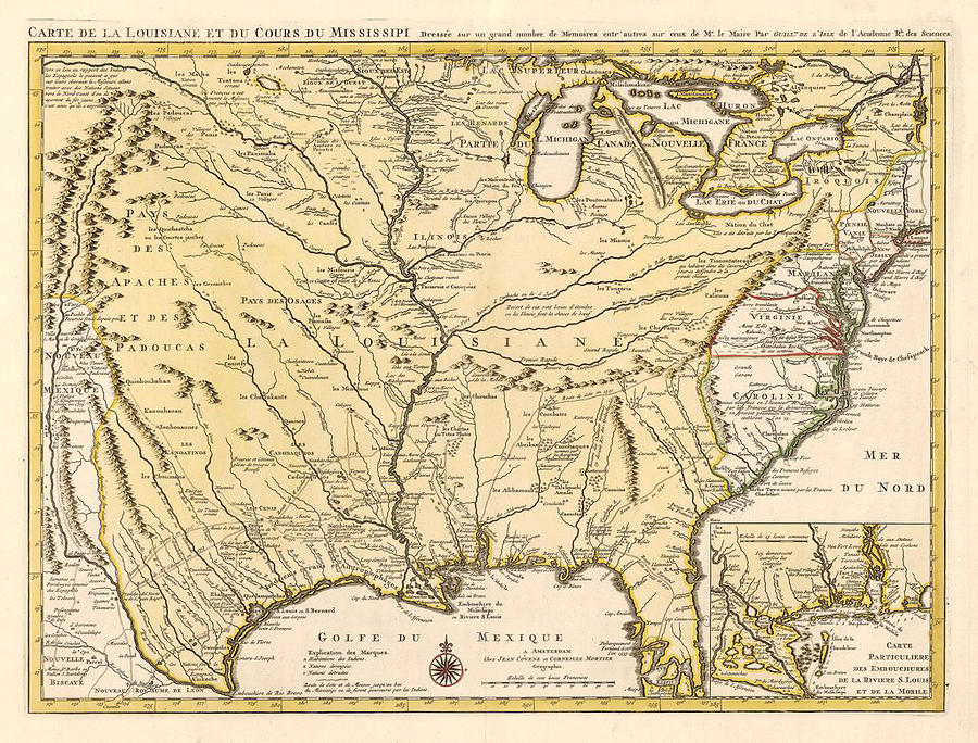 De l'Isles 1718 map of Louisiana, a monument in the mapping of the  Mississippi and the West - Rare & Antique Maps