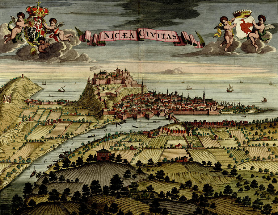 Antique map of Nicea Photograph by Steve Estvanik