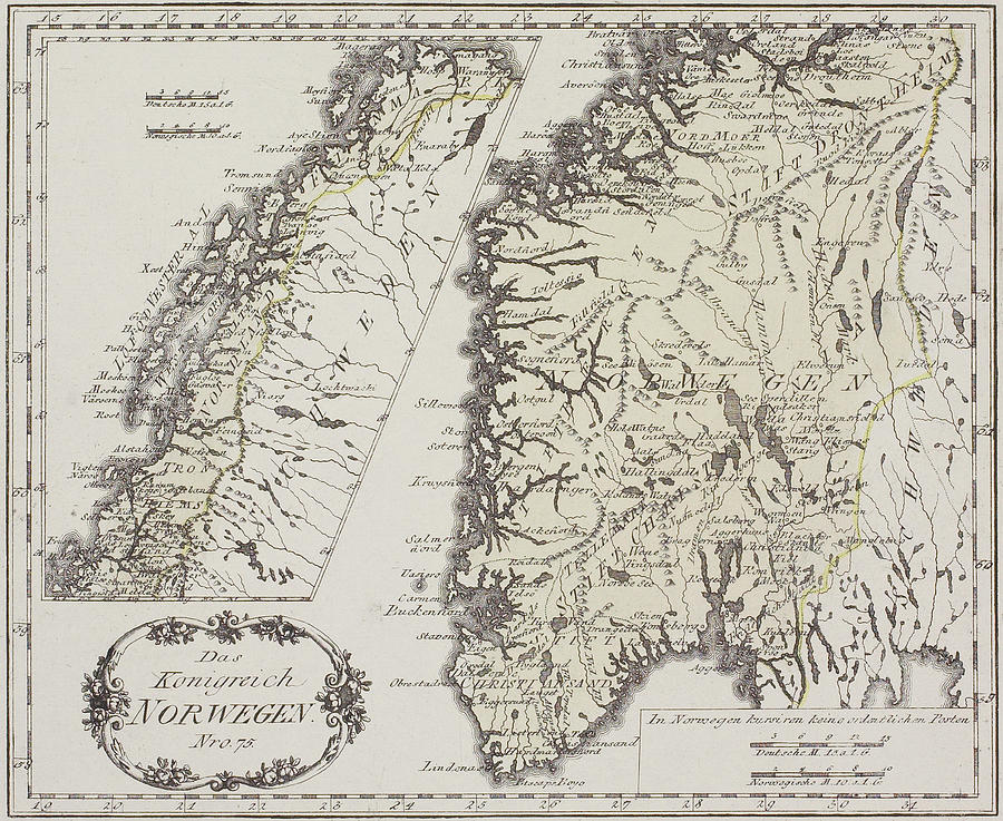 Antique Map Of Norway Photograph by Hemera Technologies