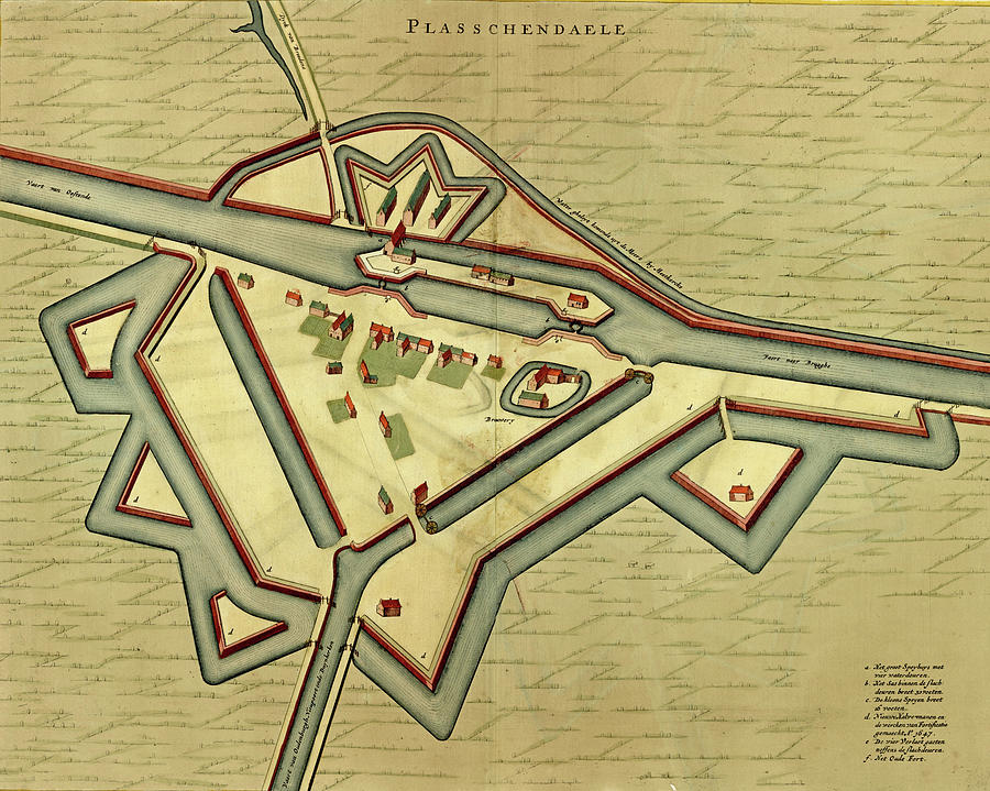 Antique map of Plasschendaele Photograph by Steve Estvanik