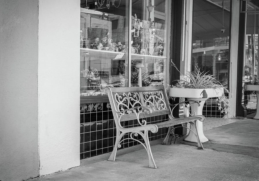 Antique Metal Bench in Black and White Photograph by Ester McGuire