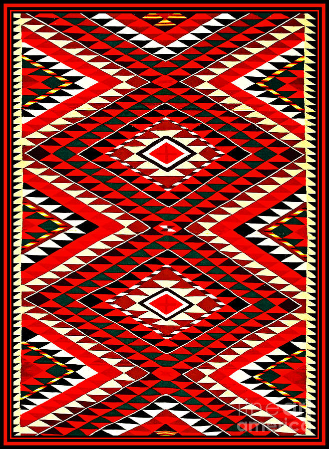 Antique Navajo Germantown Eye Dazzler Tapestry - Textile by Peter Ogden