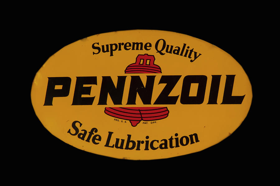 Man Cave Sign Photograph - Antique Pennzoil Sign by Flees Photos