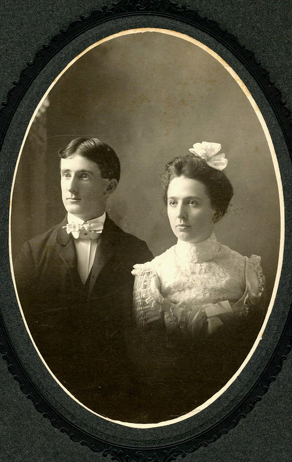 Love Romance Young Couple Dansville New York Antique 1800's Cabinet Card Photograph Old Vintage Photo