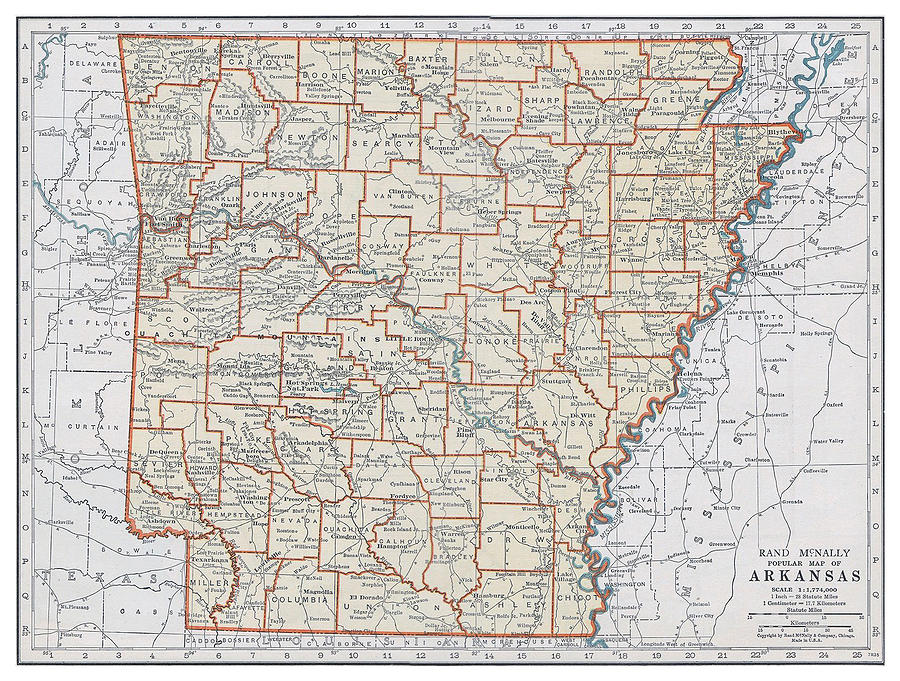 Antique Popular Map Of Arkansas Old Cartographic Map Antique Maps Digital Art By Siva Ganesh 8071