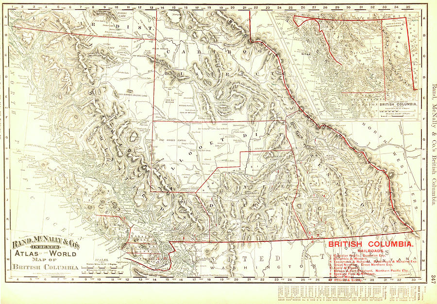 Antique Railroad Map of Columbia - Old Cartographic Map - Antique Maps ...