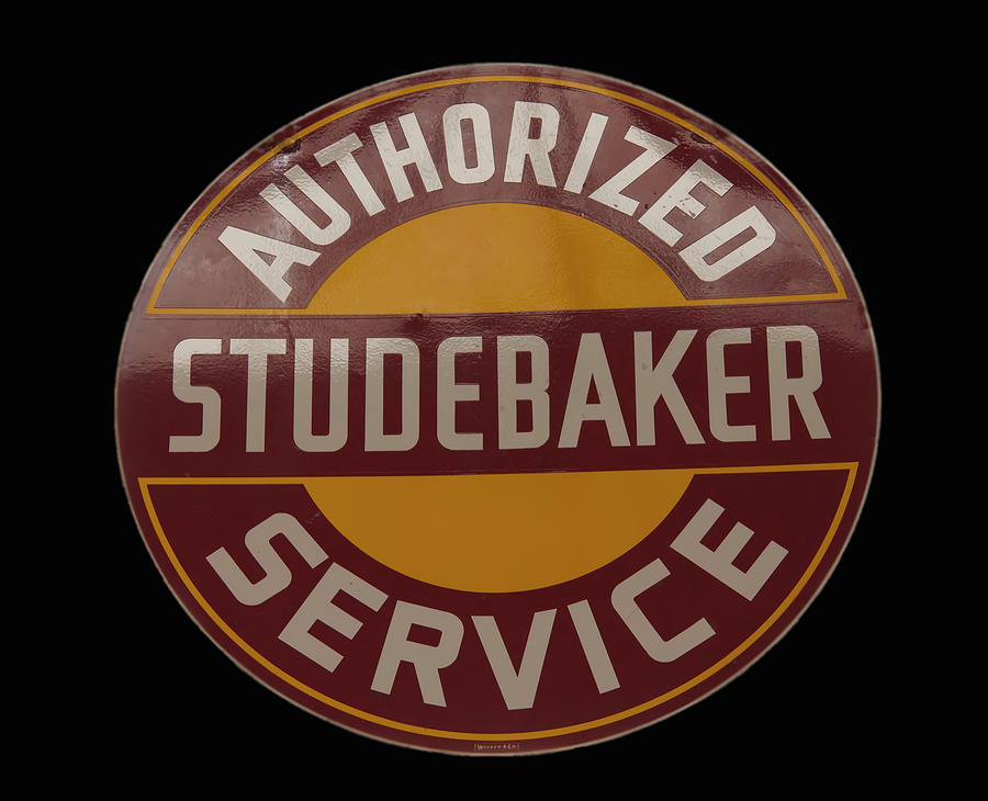 Man Cave Sign Photograph - antique Studebaker porcelain sign by Flees Photos