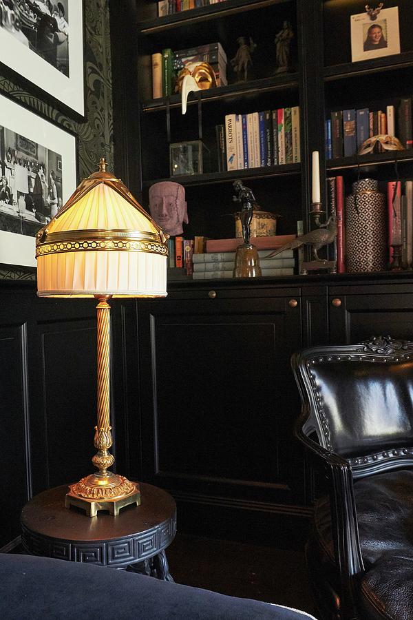 Antique Table Lamp In Library Photograph by Misha Vetter