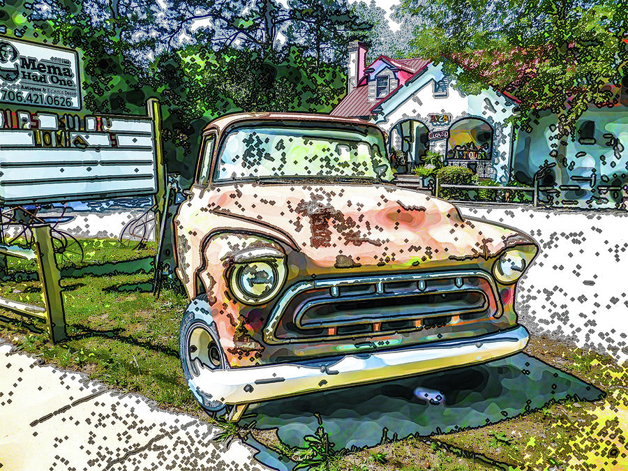Antique tow truck Painting by Jeelan Clark