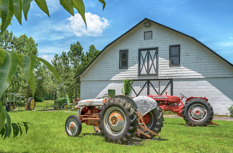 Antique tractors and Barn 9613 Photograph by Susan Yerry Fine Art