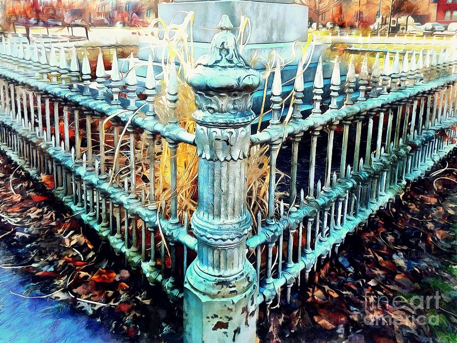 Antique Victorian Wrought Iron Fence - Time will Tell Photograph by Janine Riley