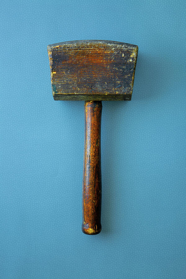 Antique Wooden Carpenters Hammer Photograph by David Smith