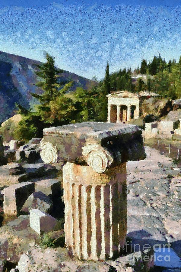 Antiquities in Delphi I Painting by George Atsametakis