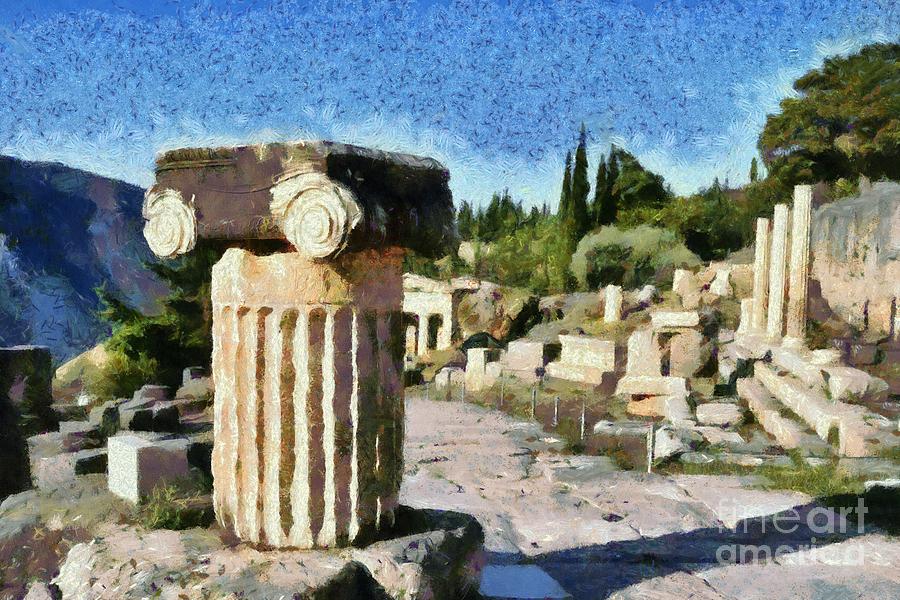 Antiquities in Delphi II Painting by George Atsametakis