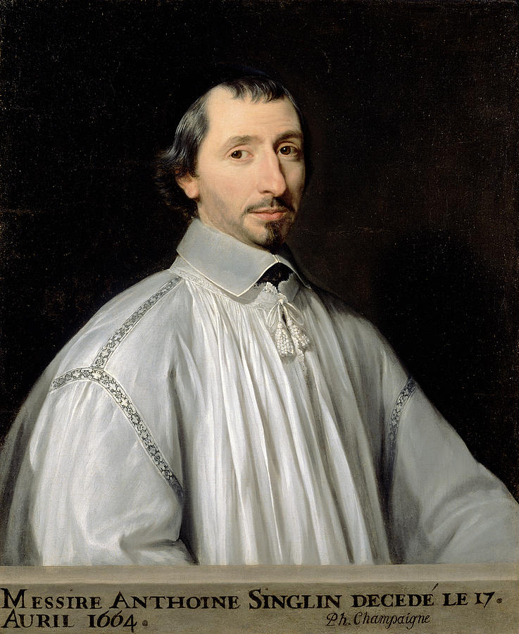 Antoine Singlin 1607-1664 Painting by Philippe De Champaigne