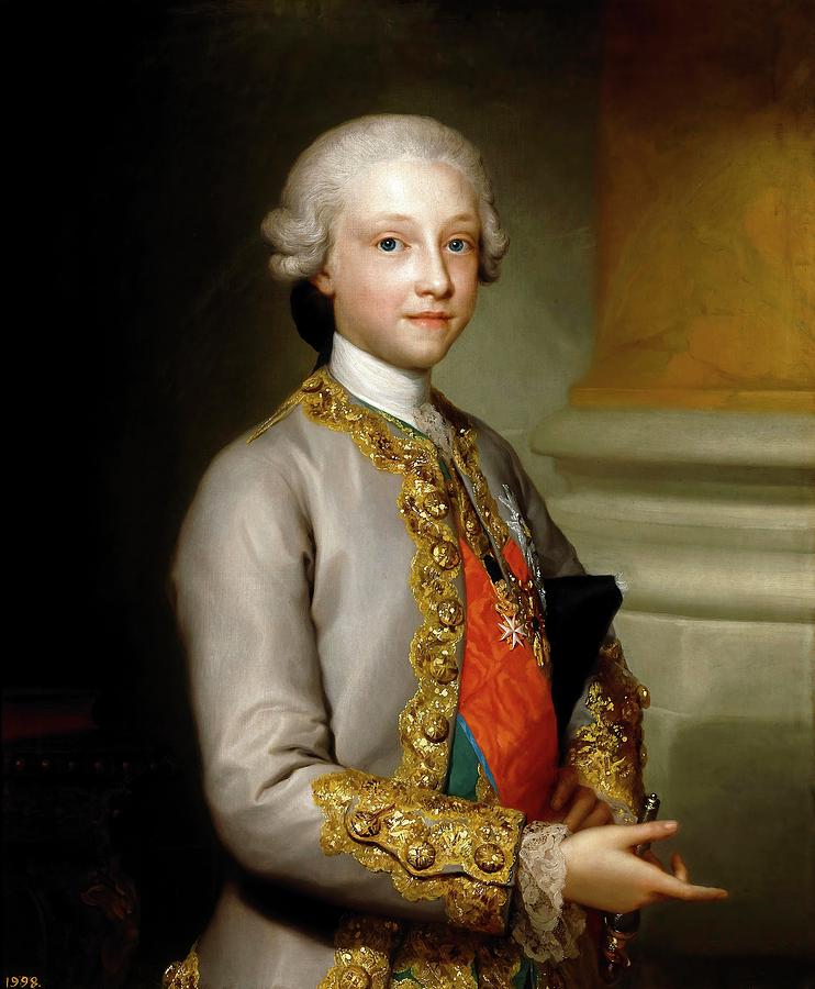 Anton Rafael Mengs / Infante Gabriel of Spain, 1765-1767, German School. GABRIEL VON SPANIEN. Painting by Anton Raphael Mengs -1728-1779-