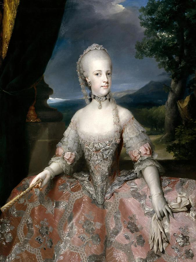 Anton Rafael Mengs / Maria Carolina of Austria, Queen of Naples, ca. 1768, German School. Painting by Anton Raphael Mengs -1728-1779-