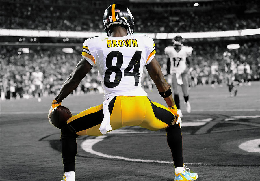 Antonio Brown Endzone Dance Mixed Media by Brian Reaves