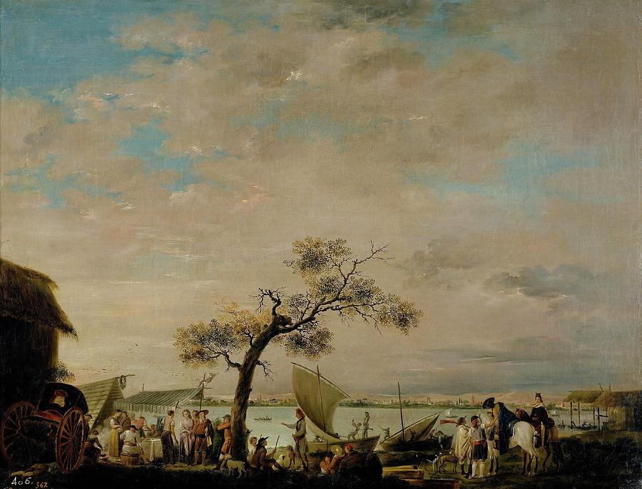 Antonio Carnicero / Vista de la Albufera de Valencia, ca. 1783, Spanish School. Painting by Antonio Carnicero -1748-1814-