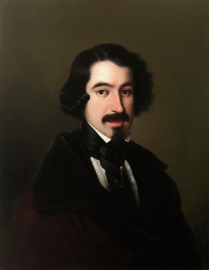 Antonio Maria Esquivel y Suarez de Urbina / Jose de Espronceda, 1842-1846, Spanish School. Painting by Antonio Maria Esquivel -1806-1857-