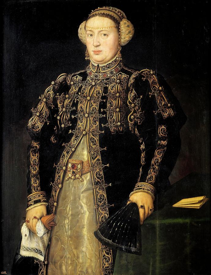 Antonio Moro / Catalina de Austria, wife of Juan III of Portugal, 1552-1553, Flemish School. Painting by Antonio Moro -c 1519-c 1576- Antonio Moro / Catalina de Austria, wife of Juan III of Portugal, 1552-1553, Flemish School. Painting by Antonio Moro -c 1519-c 1576-