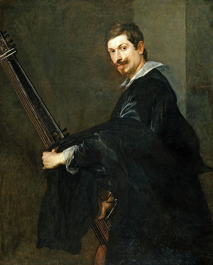 Antonio van Dyck / Man with a Lute, 1622-1632, Flemish School, Oil on canvas. GAULTIER JACOBO. Painting by Anthony van Dyck -1599-1641-