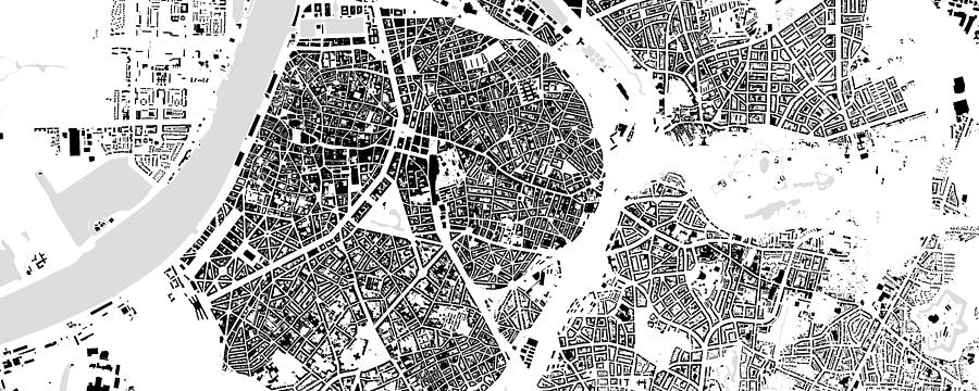 Antwerp building map Digital Art by Christian Pauschert