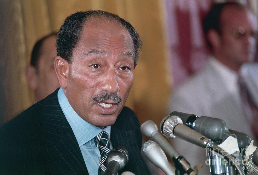 Anwar Sadat Speaking At Microphones Photograph by Bettmann