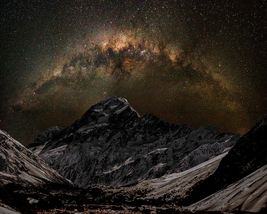 Aoraki Mt Cook And Galaxy Photograph By Charles Kosina