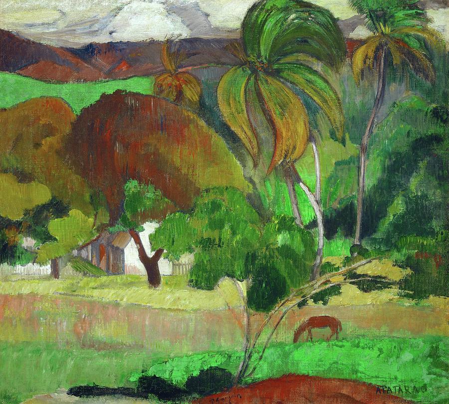 Apatarao -district of Papeete, capital of Tahiti-,1893 Canvas, 49 x 54 cm I. N. 1831. Painting by Eugene Henri Paul Gauguin -1848-1903-