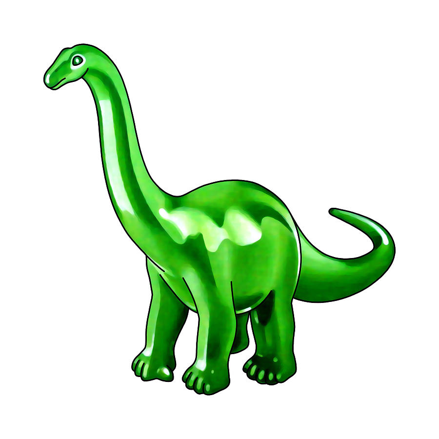 Green Apatosaurus Painting by Christopher Spicer