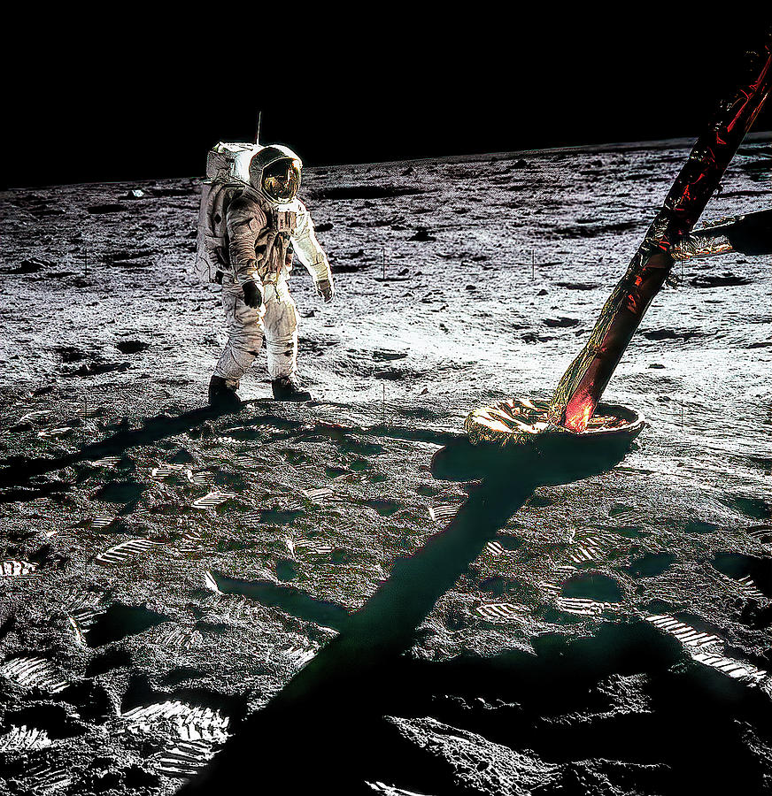 Apollo 11 - Aldrin on the Lunar Surface 2 Photograph by Eric Glaser