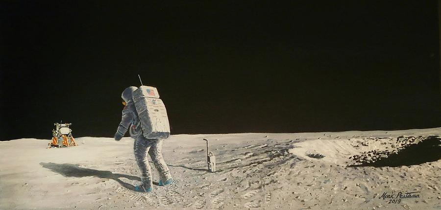 Neil Armstrong Painting - Apollo 11 Armstrong At East Crater by Mark Pestana Neil Armstrong Painting - Apollo 11 Armstrong At East Crater by Mark Pestana