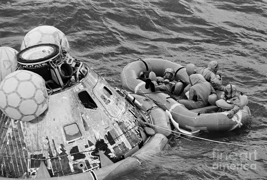 Apollo 11 Astronauts In Raft By Command Photograph by Bettmann