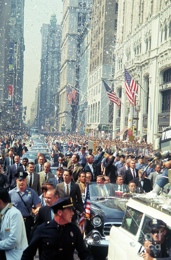 Apollo 11 Astronauts Waving To Crowds Photograph by Bettmann