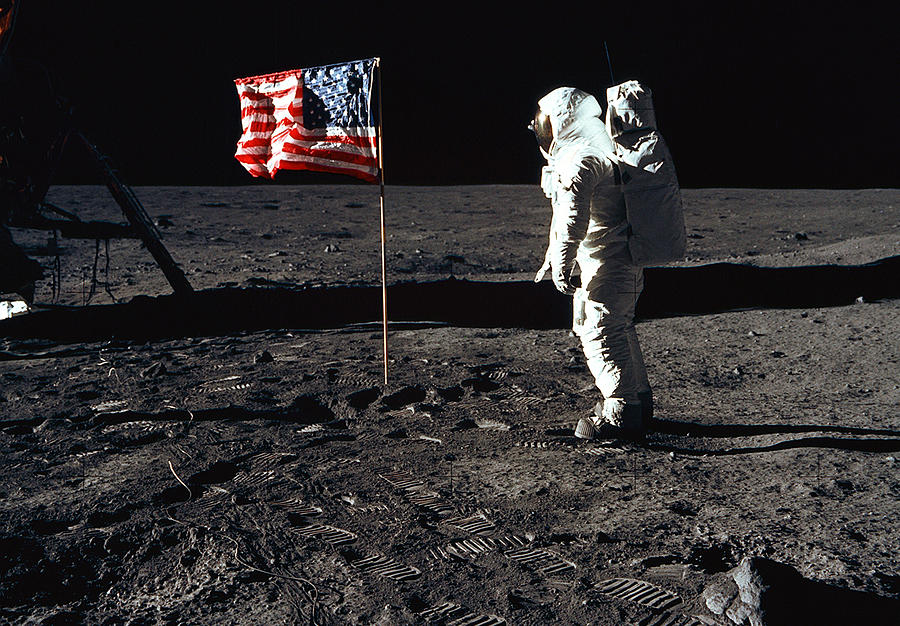 Apollo 11, Buzz Aldrin And Flag Photograph by Science Source