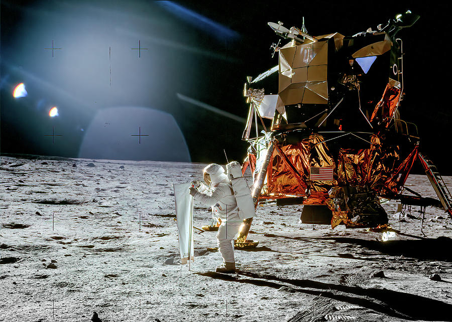 Apollo 11 - Buzz Aldrin Deploying the SWC Photograph by Eric Glaser