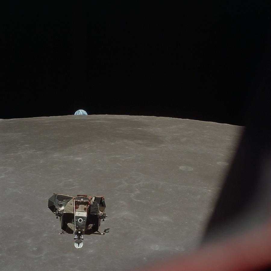 Apollo 11 Lunar Module ascent stage photographed from Command Module ...