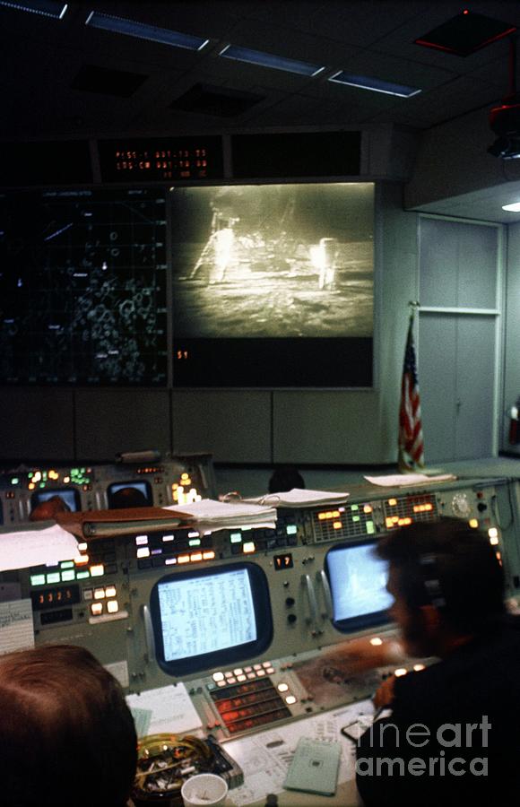 Apollo 11 Moon Landing Mission Control Photograph by Nasa/science Photo Library
