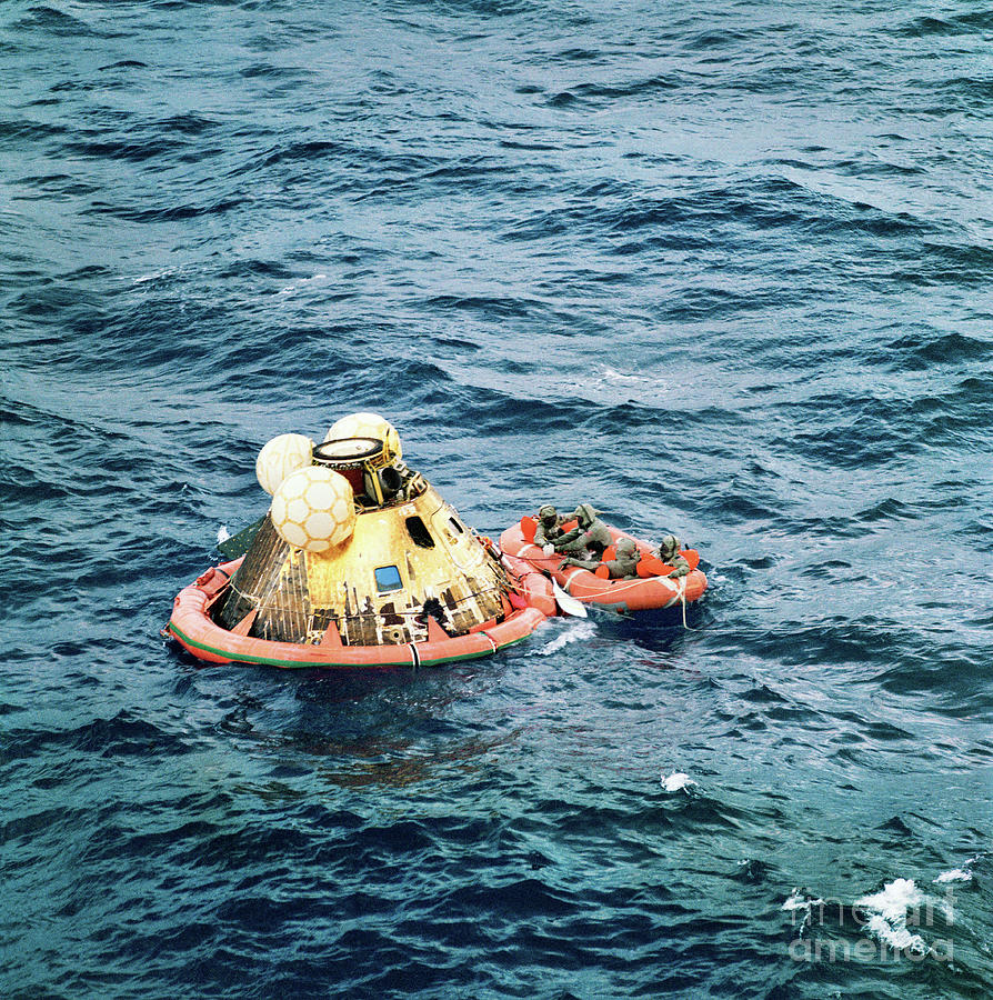 Apollo 11 Recovery After Splashdown Photograph by Nasa/science Photo Library