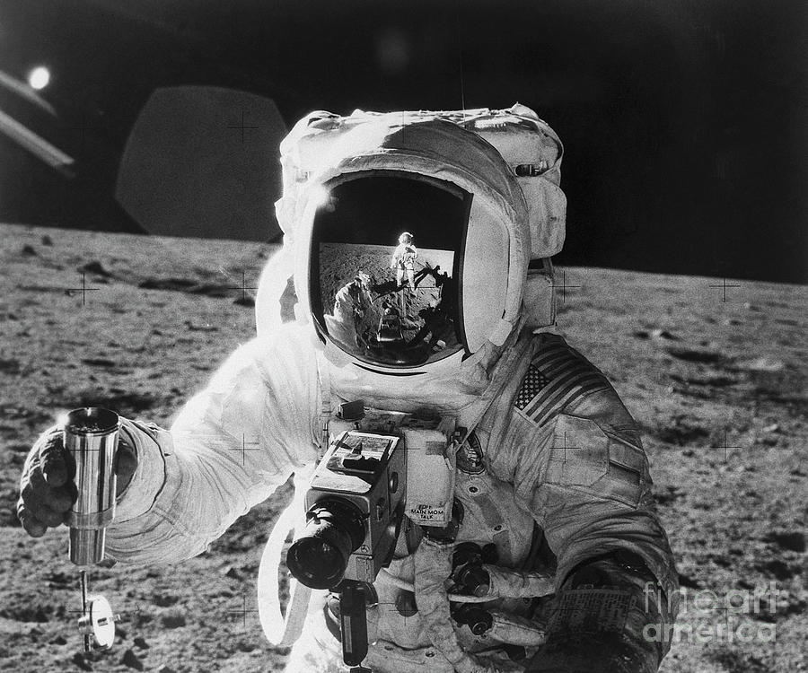 Apollo 12 Astronauts On The Moon Photograph by Bettmann