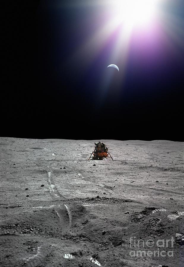 Apollo 16 Lunar Module On The Moon Photograph by Nasa-vrs/science Photo Library