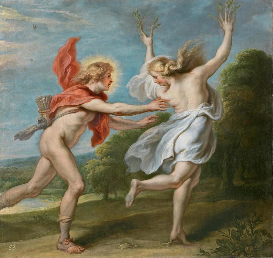 Apollo and Daphne, 17th century, Flemish School, Oil on canvas, 193 cm x 207 ... Painting by Cornelis de Vos -c 1584-1651-