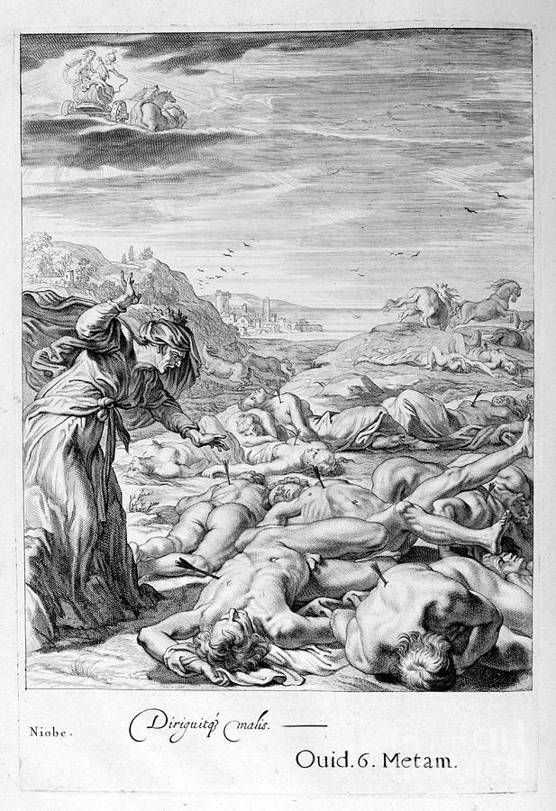 Apollo And Diana Kill Niobes Children Drawing by Print Collector