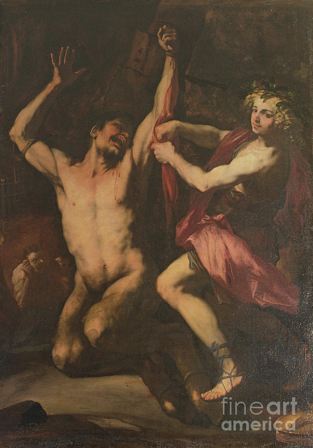 Luca Giordano Painting - Apollo And Marsia, C.1678 by Luca Giordano