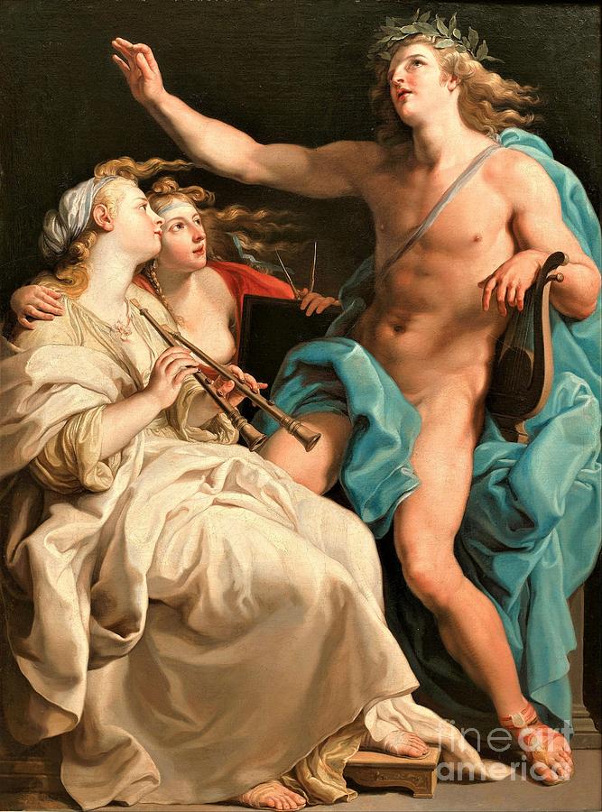 Apollo and two muses Painting by Thea Recuerdo