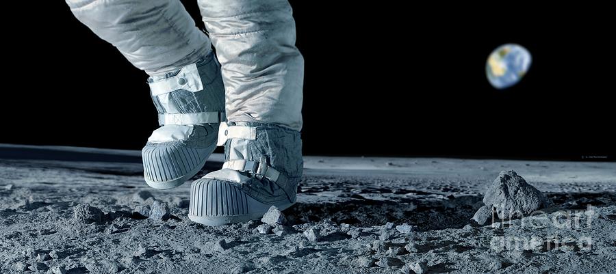 Apollo Astronaut Walking On The Moon Photograph by Detlev Van Ravenswaay/science Photo Library